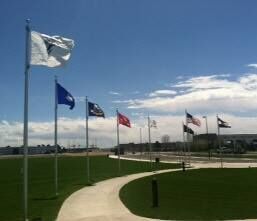colorado freedom memorial with flags