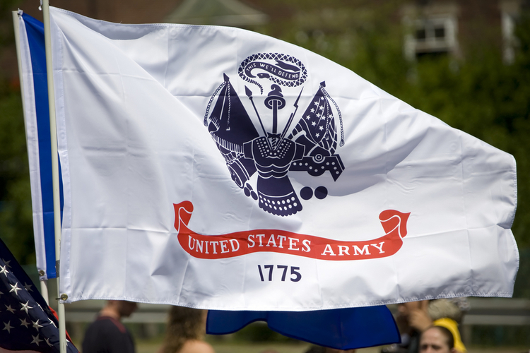 Custom Flag Company US Army Flag Flying on Flagpole