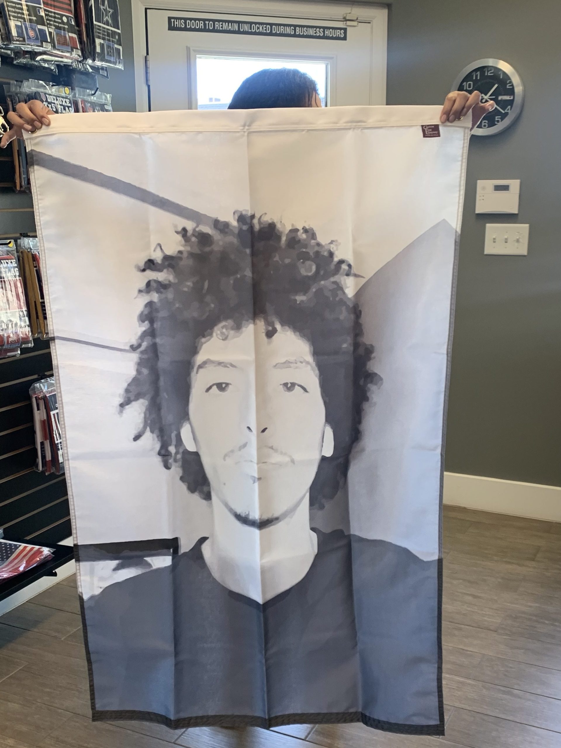 Photograph to a custom flag
