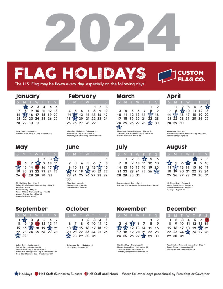 2024 Flag Flying Days