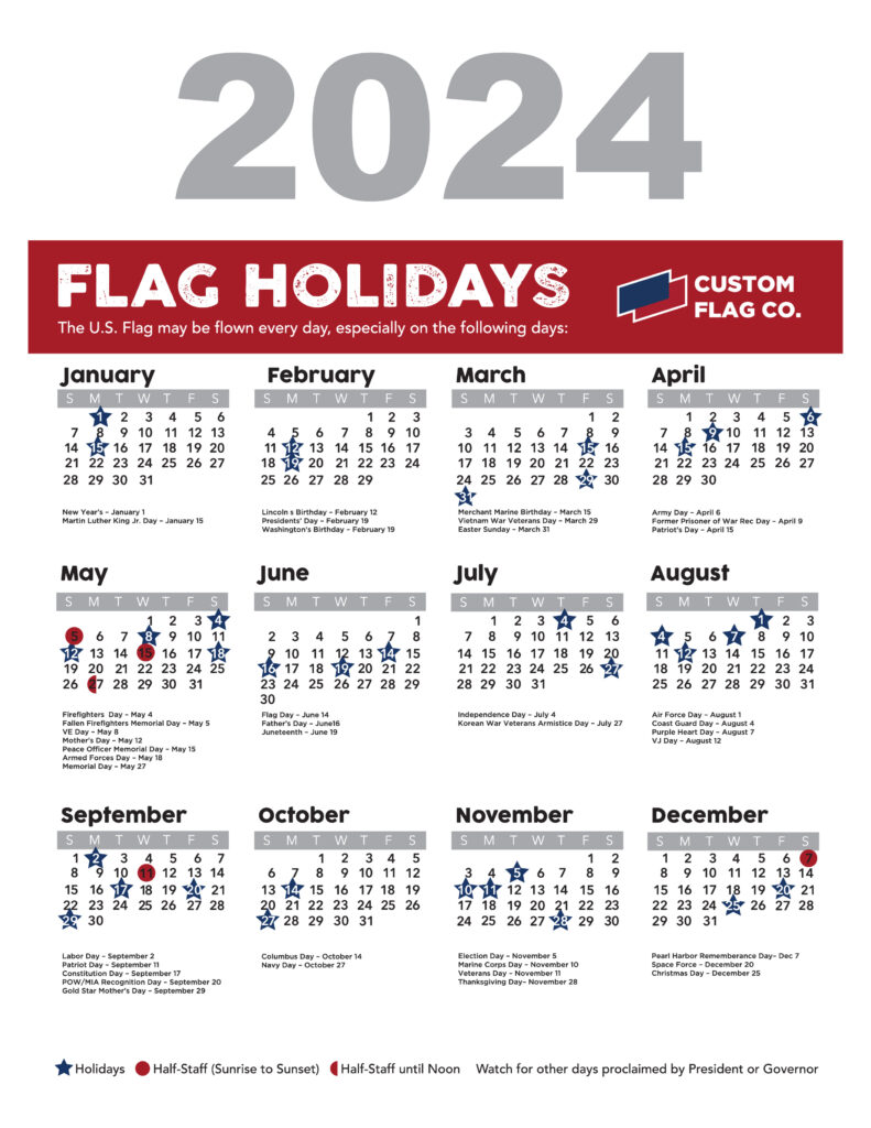 2024 Flag Flying Days